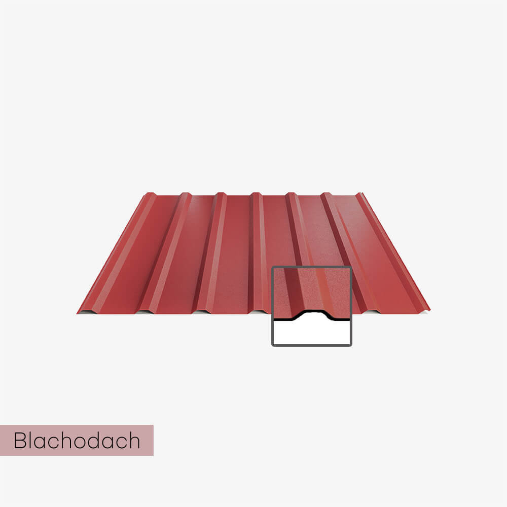 Blacha trapezowa mat T18 plus 0,5 mm + mata Blachodach - wiśniowy