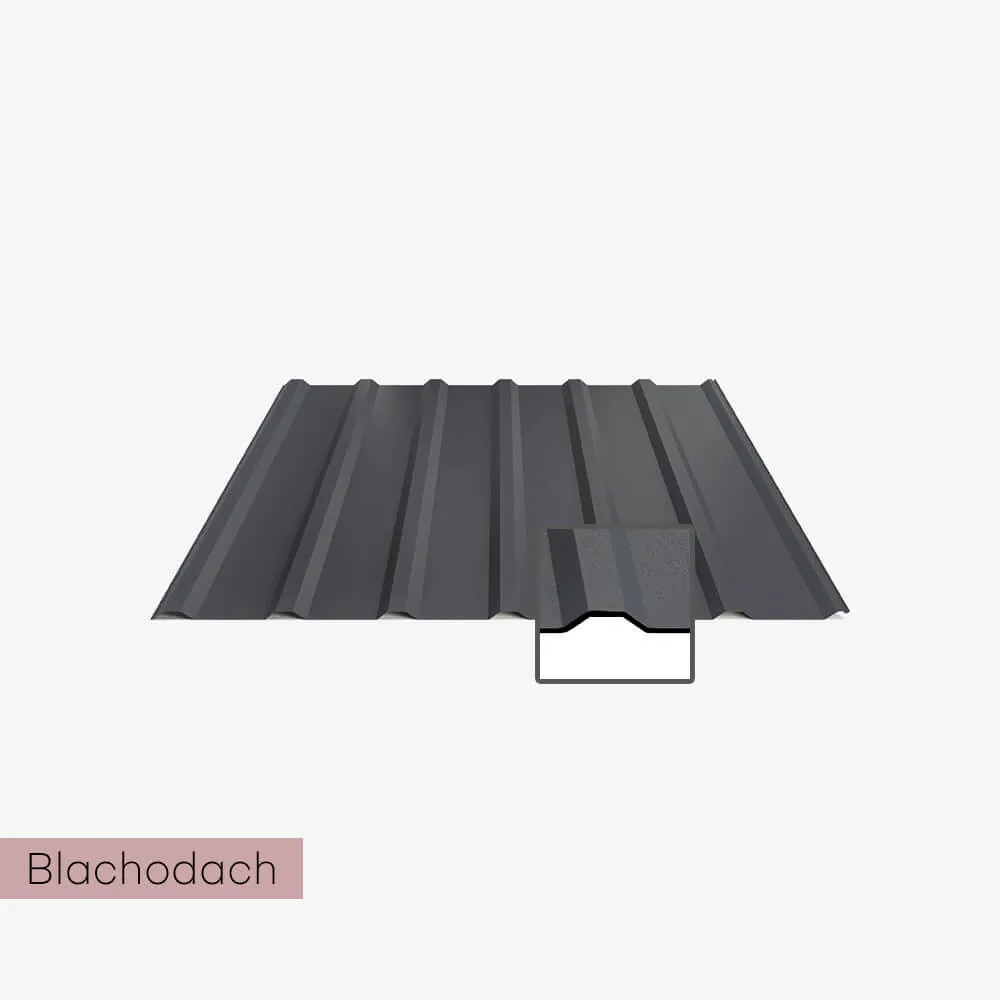 Blacha trapez mat T18 plus 0,5 mm + mata Blachodach - jasny grafit