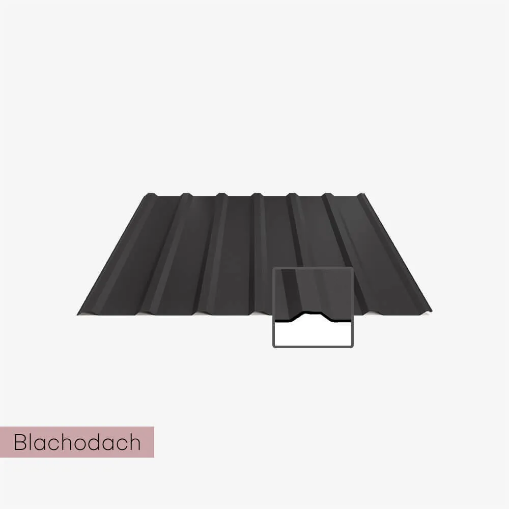Trapezowa blacha + mata Blachodach T18 plus 0,5 mm - czarny