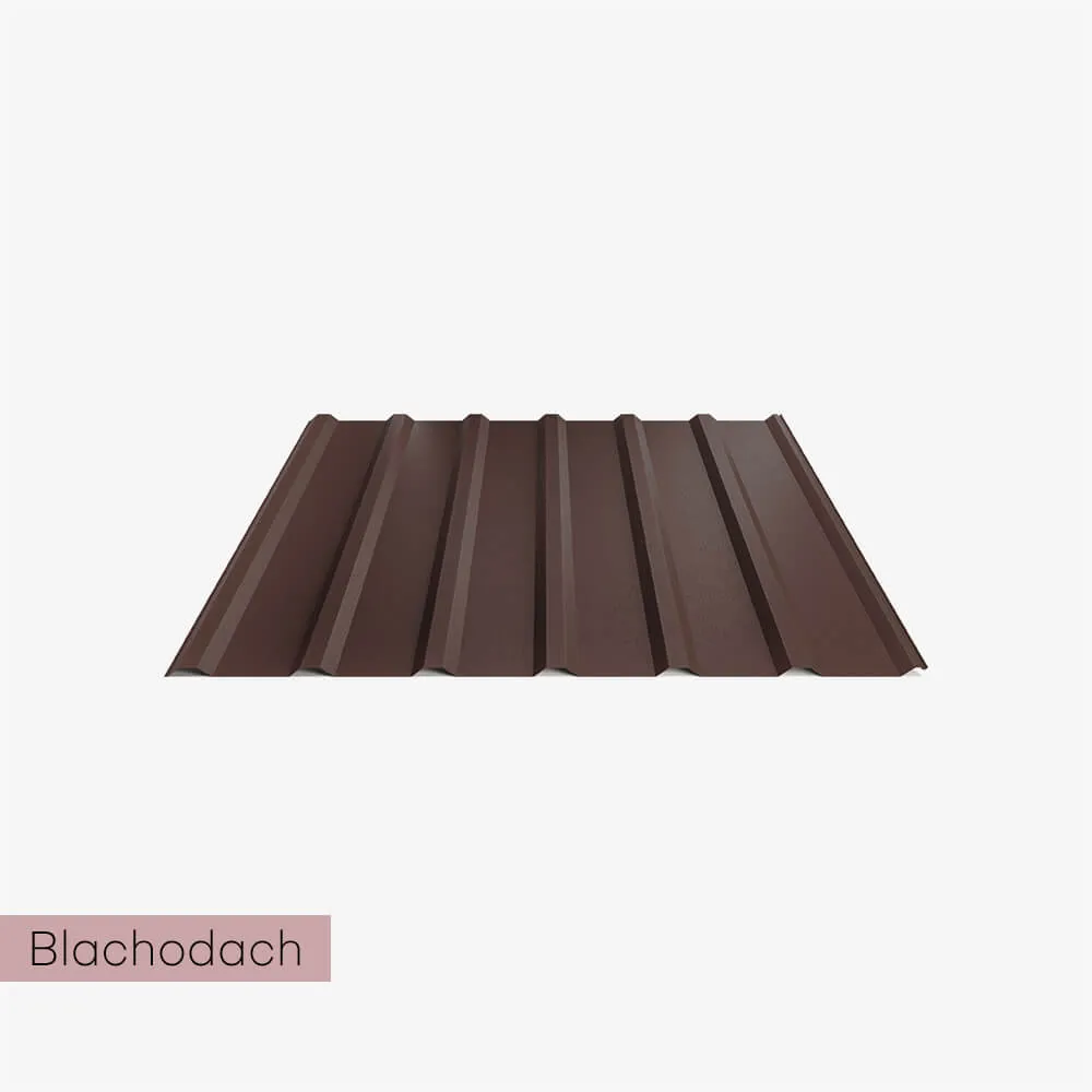 Blacha trapezowa mat T18 plus grubość 0,5 mm Blachodach - ciemny brąz