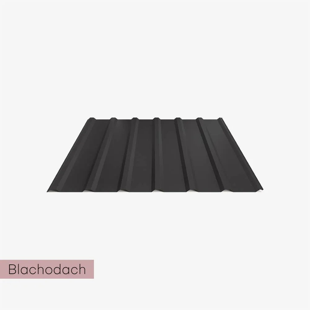 Czarna matowa blacha trapezowa T18 plus Blachodach grubość 0,5 mm