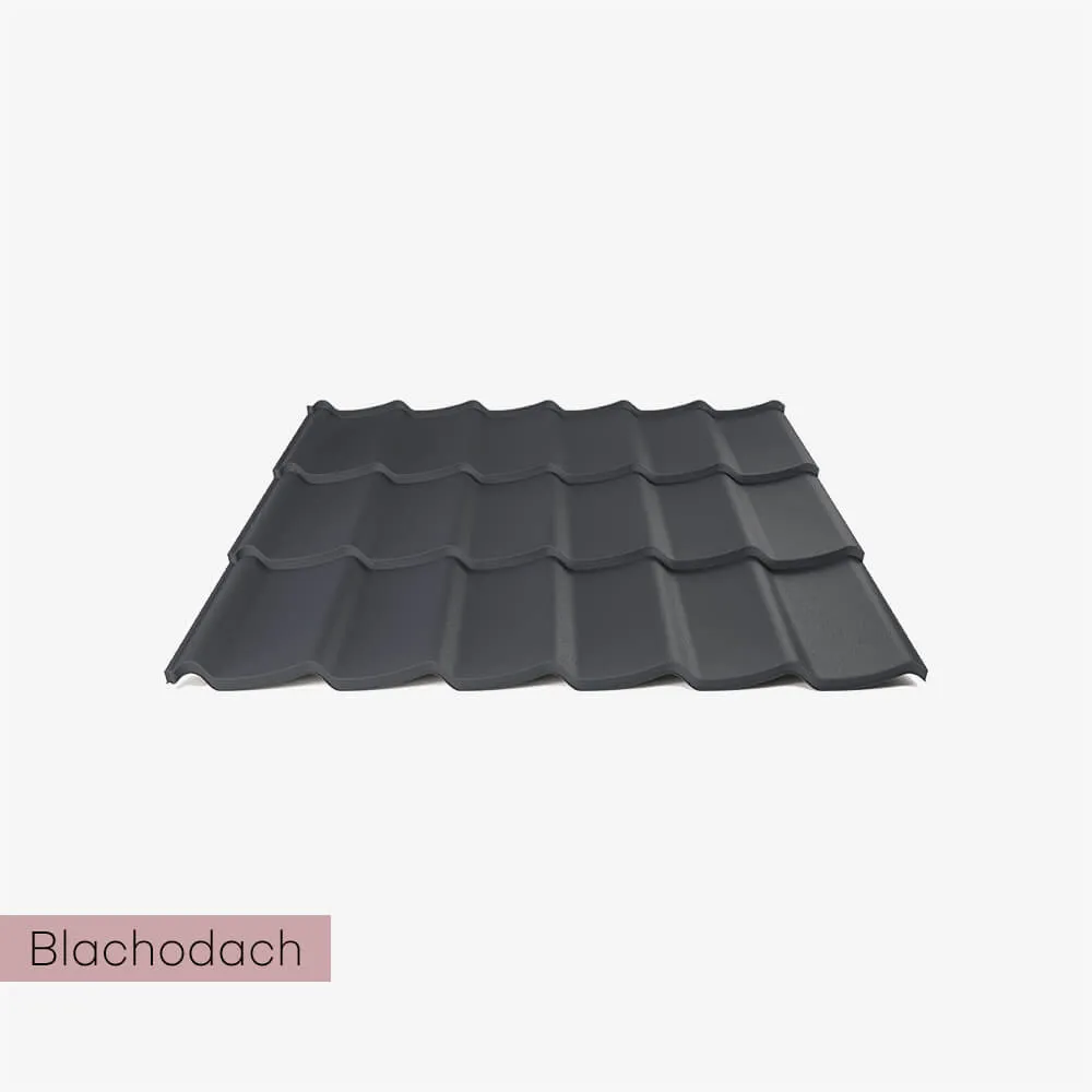 Nowoczesna blachodachówka na wymiar Twist 20 S 15 - jasny grafit mat