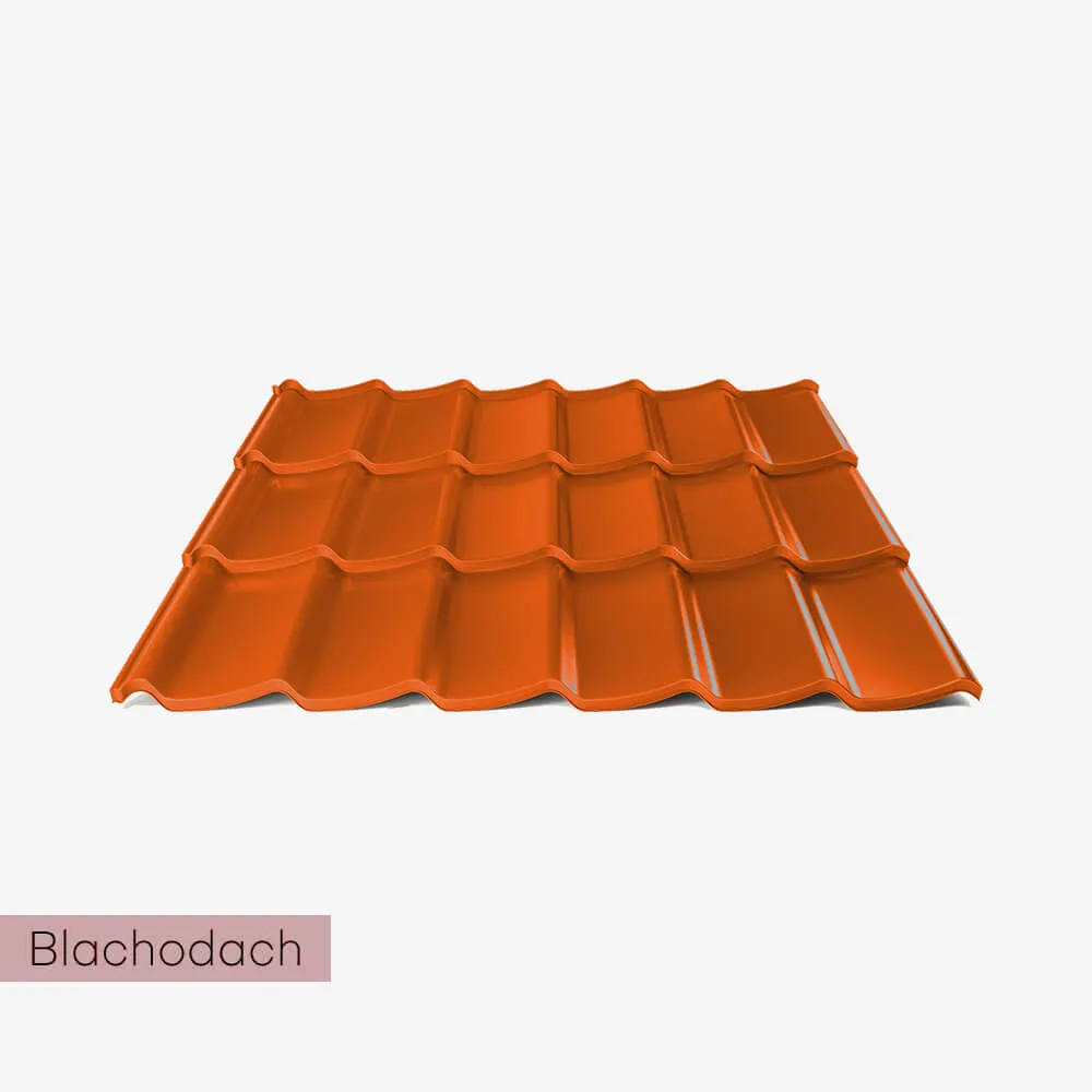 Mega Blachodachówka na Wymiar Twist 20 - Kolor ceglasty (RAL 8004)