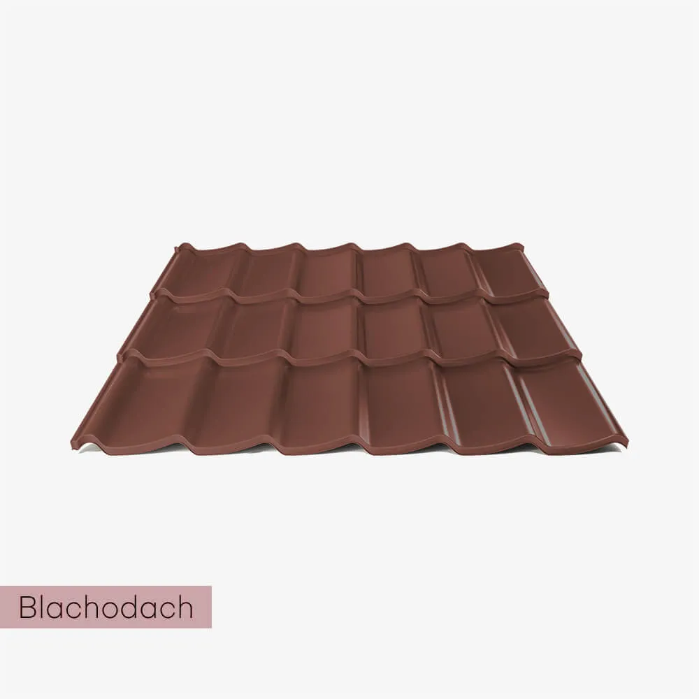 Mega Blachodachówka na Wymiar Twist 20 - Kolor brąz (RAL 8017)