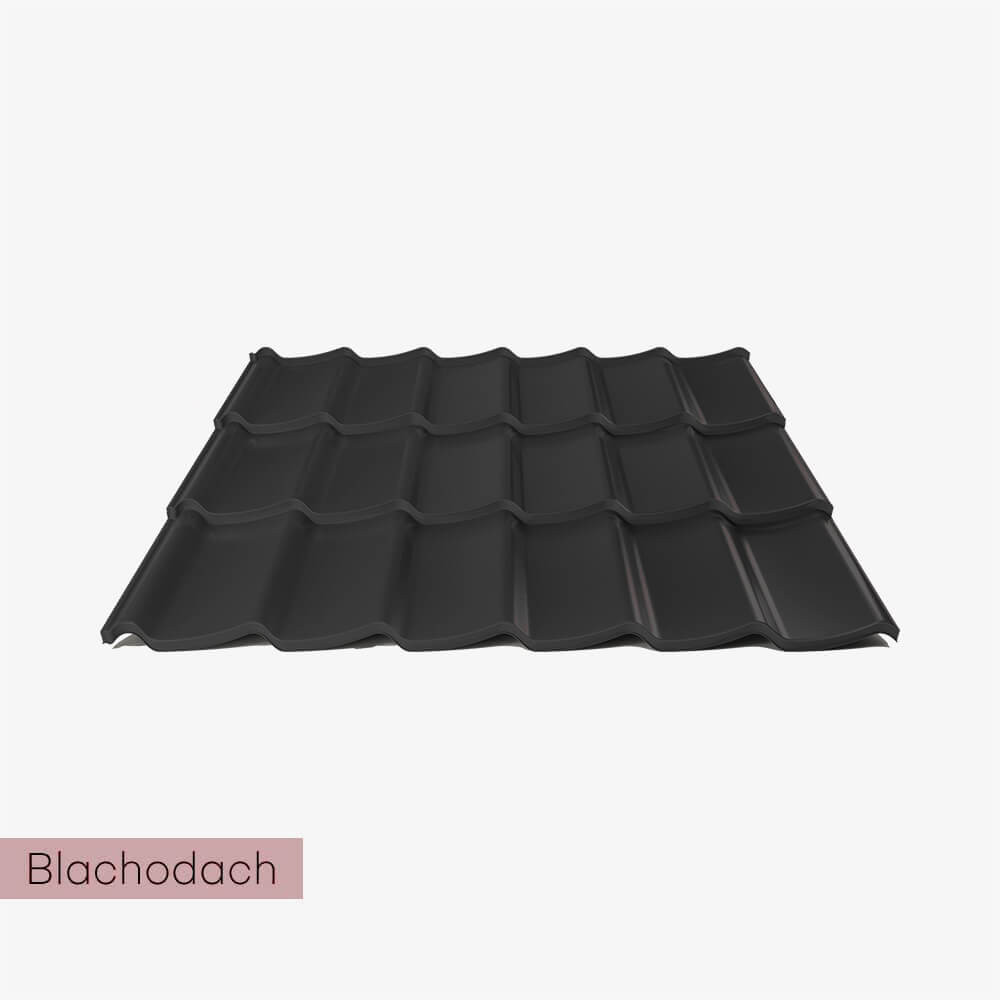 Mega Blachodachówka na Wymiar Twist 20 - Kolor czarny (RAL 8017)