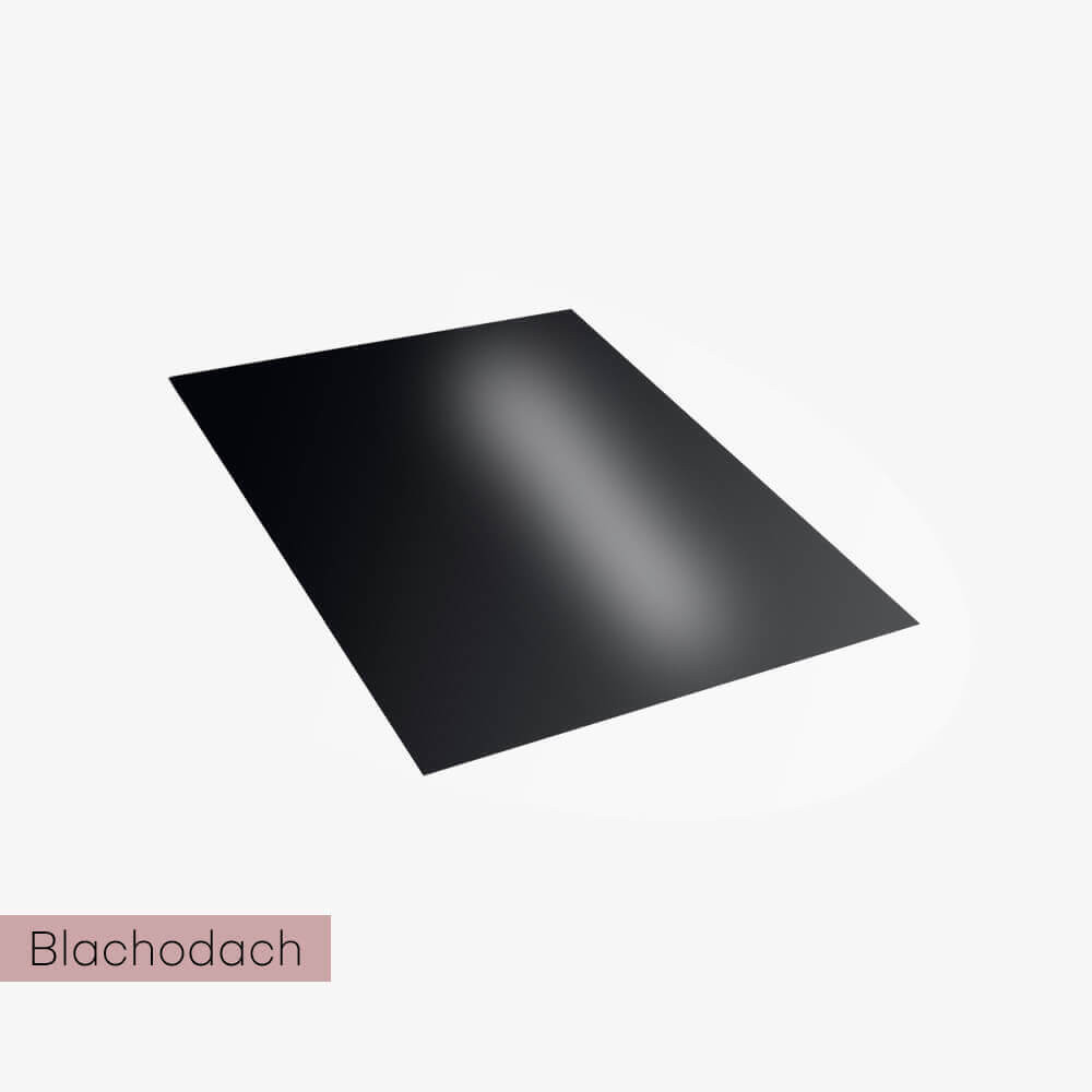 Blacha płaska 2,5 m2 z folią - kolor czarny (9005). Połysk. 0,5 mm