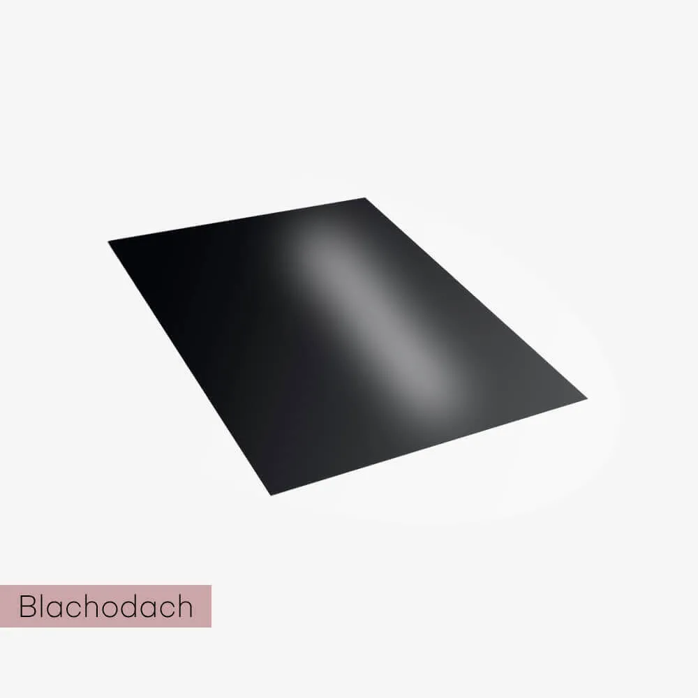 Blacha płaska 2,5 m2 z folią - kolor czarny (9005). Połysk. 0,5 mm