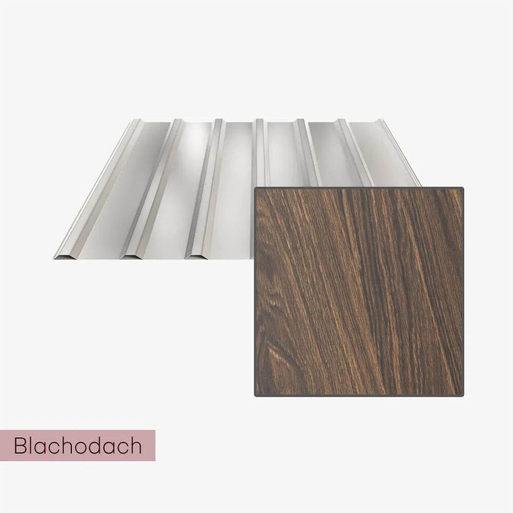 Drewnopodobna Blacha Trapezowa T18 Jesion ciemny - Mega Cena!