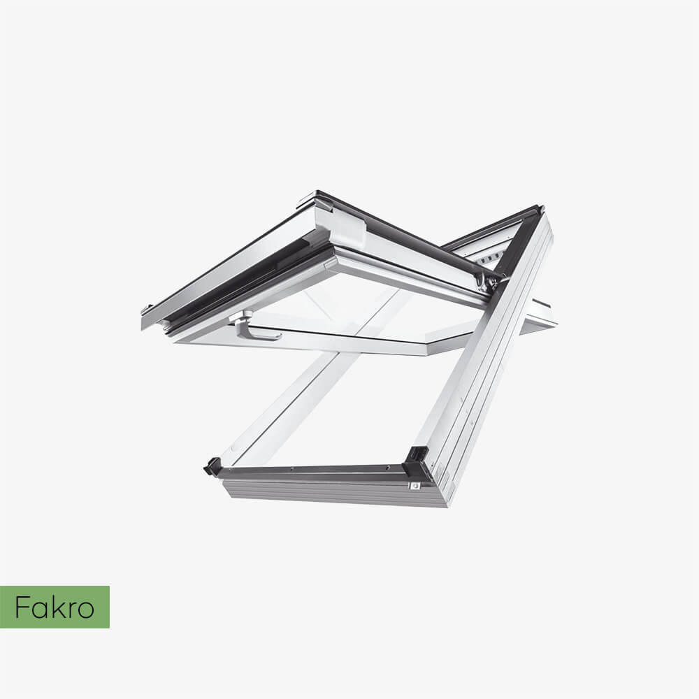 Okno drewniane białe Fakro trzyszybowe FTW-V U4