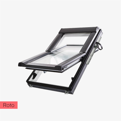 Okno dachowe PVC z kołnierzem Roto Designo R6 74x98cm