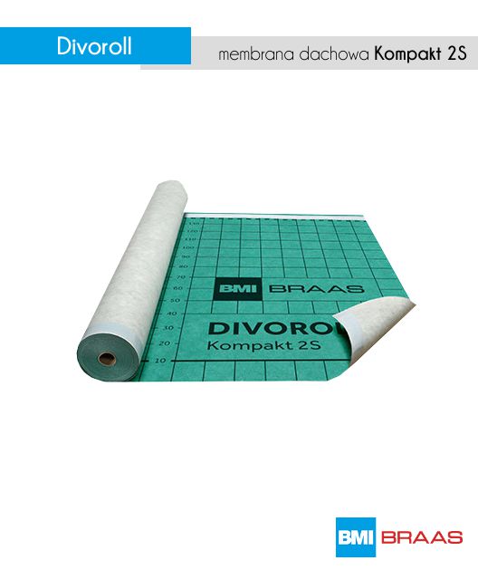 Divoroll Kompakt 2S membrana dachowa Braas rolka 75 m2